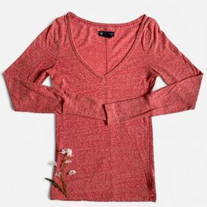 American Eagle soft red long sleeve top